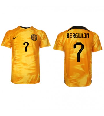 Netherlands Steven Bergwijn #7 Replica Home Stadium Shirt World Cup 2022 Short Sleeve
